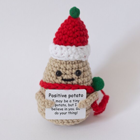 NWT 3 PC Khaki Potato with Bow and Red Heart/ Potato with White Flower V-Smile - Picture 5 of 7